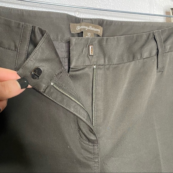 Tommy Bahama Olive Green Wide Leg Chino Khaki Trousers Size 10 - Picture 6 of 8